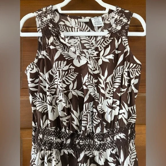 Vintage White Stag Tropical Print Vacation Dress 🤎 - Picture 3 of 5